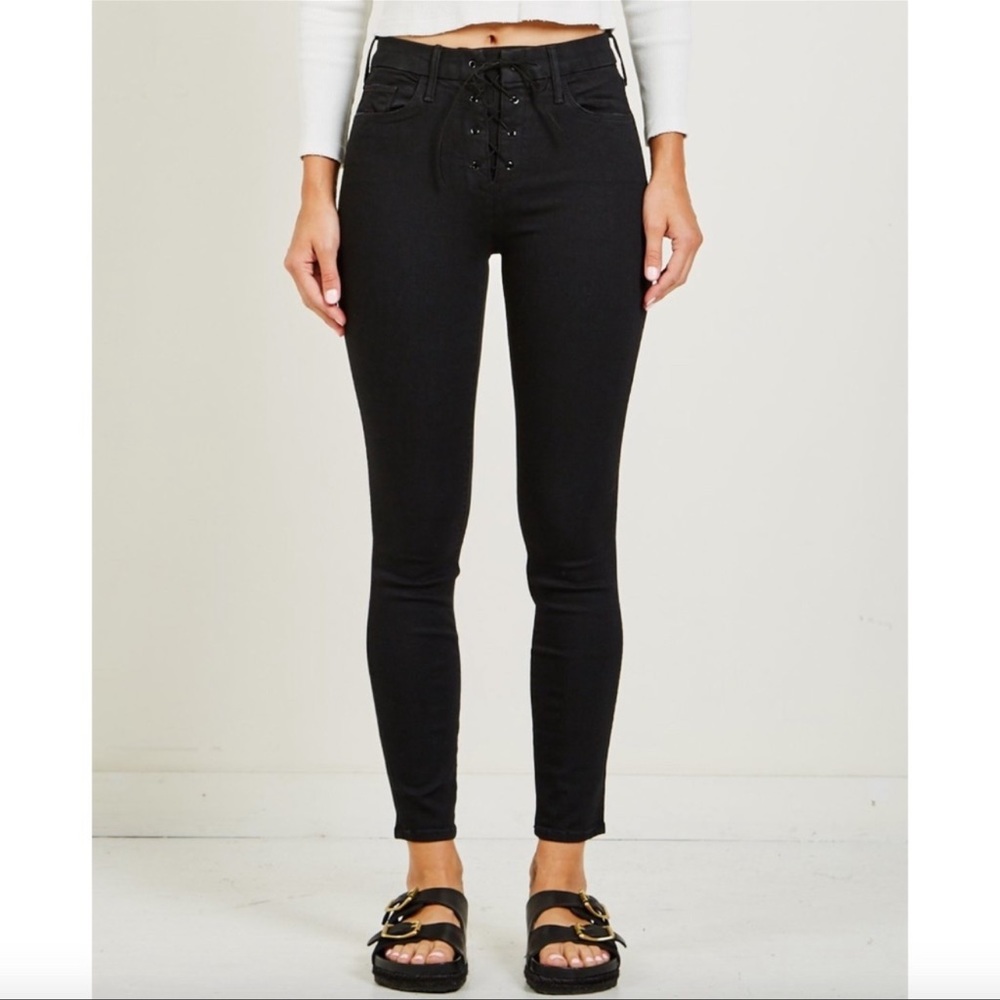 NWT- MOTHER Lace Up Looker Jeans in Black